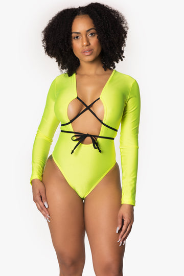 Body Peek-a-Boo amarillo neón